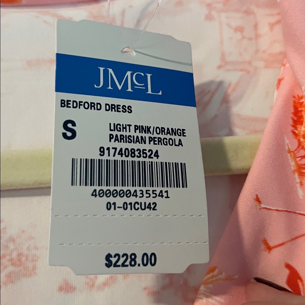 J. McLaughlin Pink and Orange Patterned dress - Picture 4 of 6